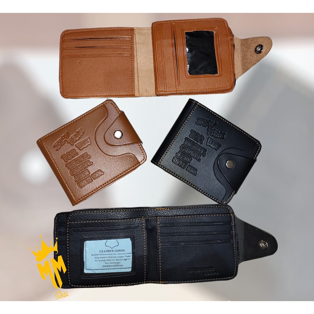 dompet kulit pria distro berlogo keren elegan model pendek simple terbaru