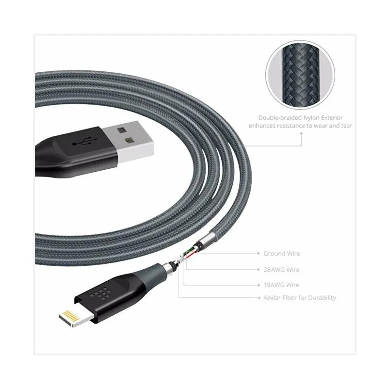 Tronsmart 19AWG Double Braided Lightning Cable 1.2M(4ft) [LTA14]