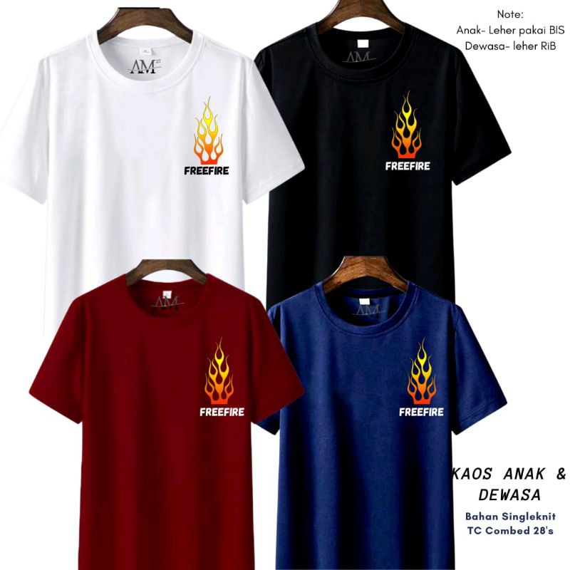 Baju Kaos Anak Cowok 3-12 tahun - Remaja- Dewasa S- 7XL-XXXL Pria Dewasa  &quot; FREE FIRE&quot;