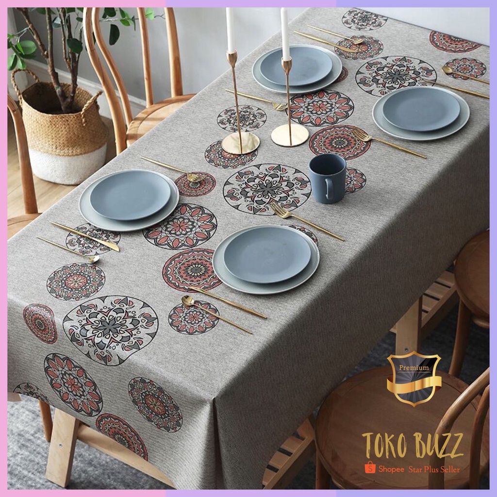 TAPLAK MEJA MAKAN PREMIUM Waterproof Anti Air Tebal HIGH QUALITY Taplak Meja Motif Cantik Elegant Besar