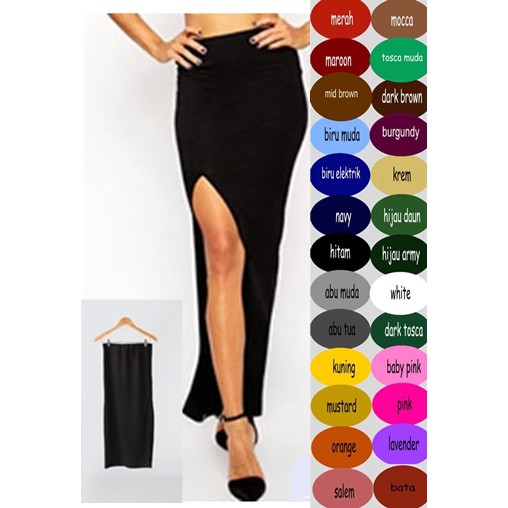 Slit Skinny Skirt Rok Panjang Belah