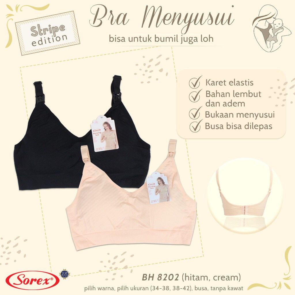 Bra Menyusui Sorex Bh 8108 Maternity Nursing Asli Tanpa Kawat Nyaman