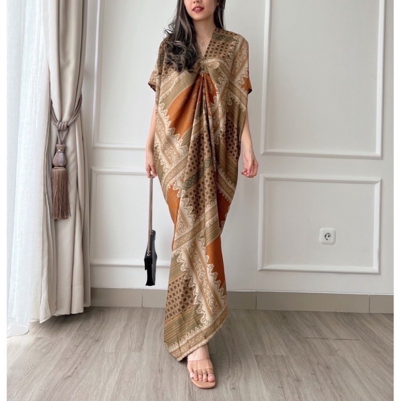 HERFIT / kaftan long dress / baju lebaran / kaftan panjang free pouch / 8895