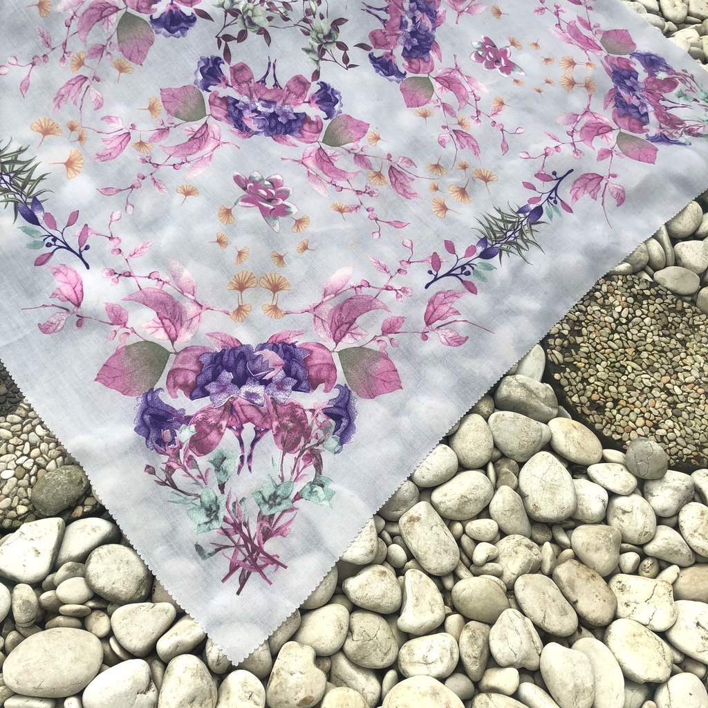 HIJAB SEGIEMPAT LASERCUT VOAL MOTIF PREMIUM - Kerudung Segiempat Voal Motif Premium - Hijab Motif - Jilbab Motif  - Voal Segiempat - Kerudung Motif - Jilbab Kekinian-Bree Abu