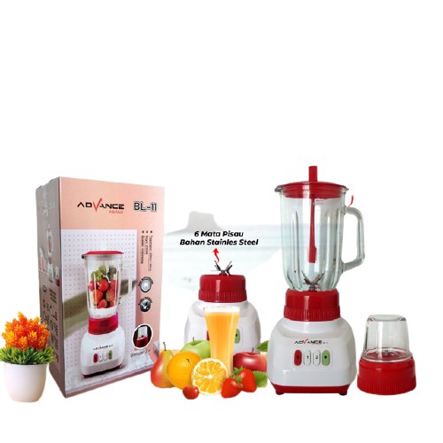 Advance BL 20 blender kaca/penggiling 2 in1 Terbaru 6 mata pisau new original