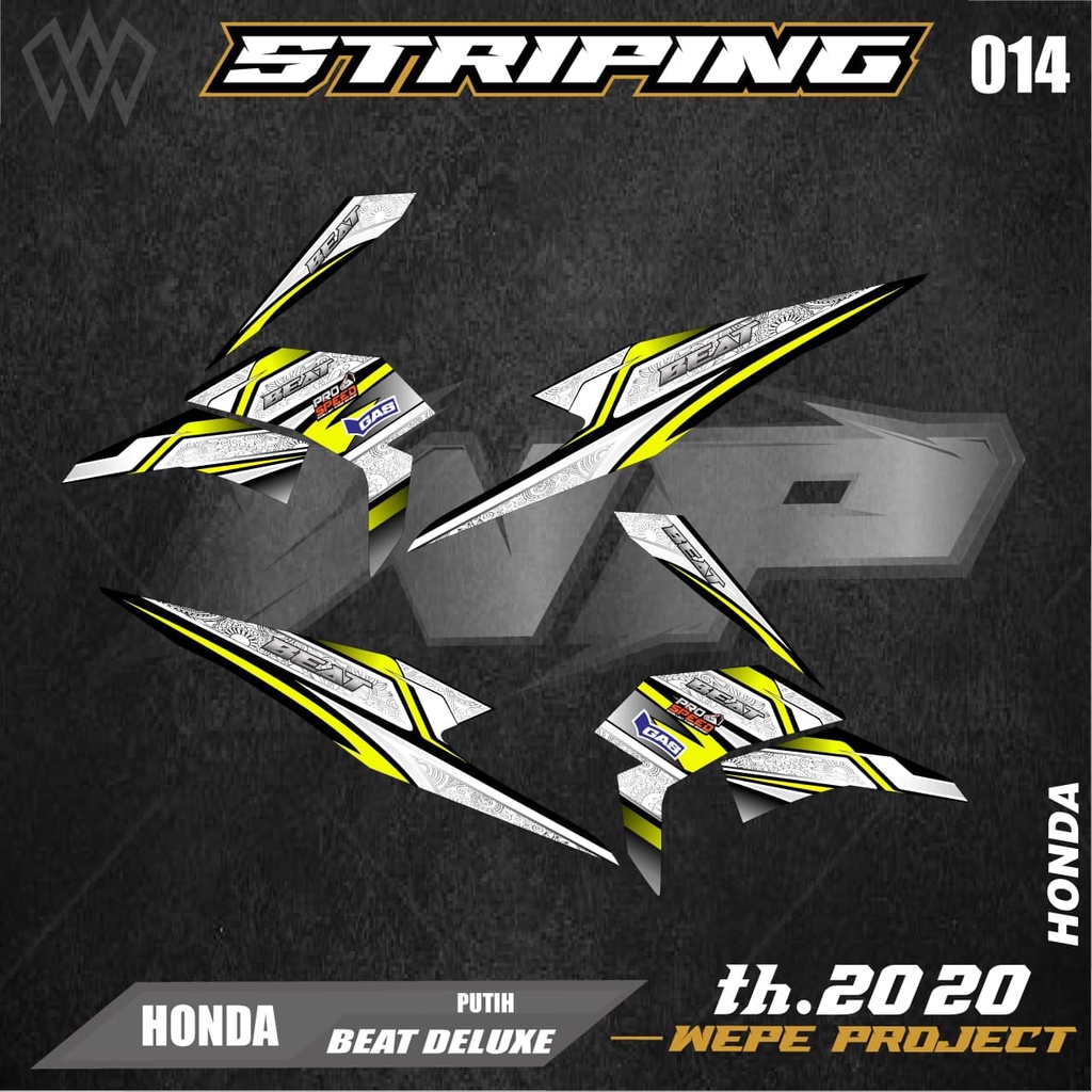 STIKER STRIPING BEAT DELUXE 2020 / STRIPING VARIASI LIST SKOTLET MOTOR HONDA BEAT DELUXE 2020 / 014