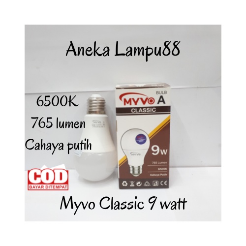 Bohlam led myvo 9 watt putih - lampu 9 watt myvo classic - lampu led - lampu 9 watt