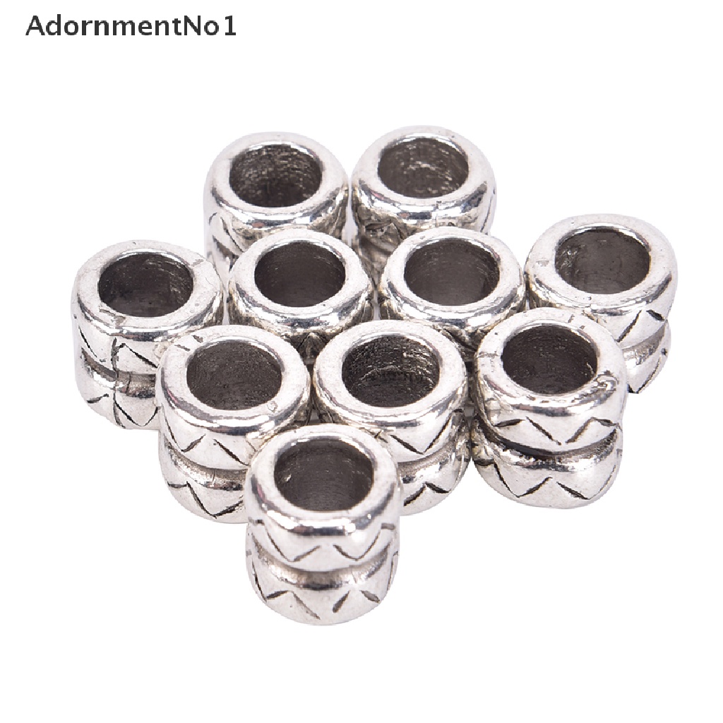 (AdornmentNo1) 10pcs / Set Cincin Stainless Steel Lubang 8mm Untuk Aksesoris Rambut Gimbal