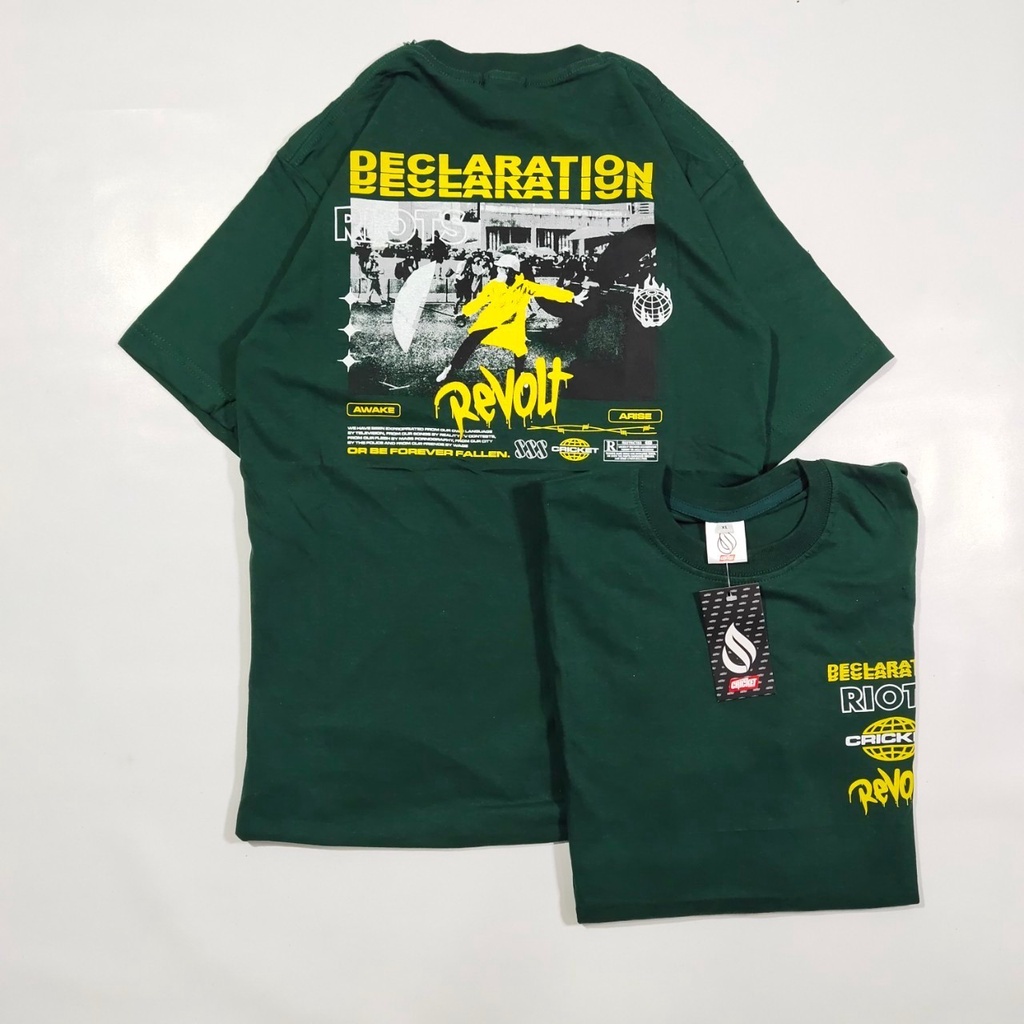 Kaos Distro Premium CRICKET Art WEAR DECLARATION REVOLT Lengan Pendek/Kaos METAL Branded Terpopuler/