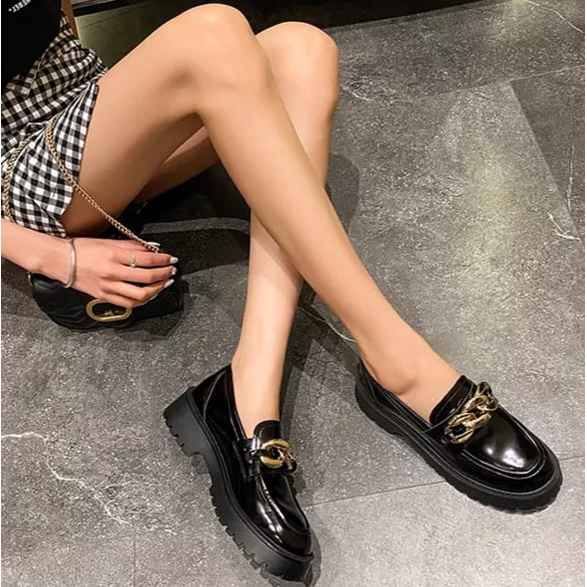 SEPATU WANITA OXFORD RANTE BESAR MEWAH PREMIUM R09