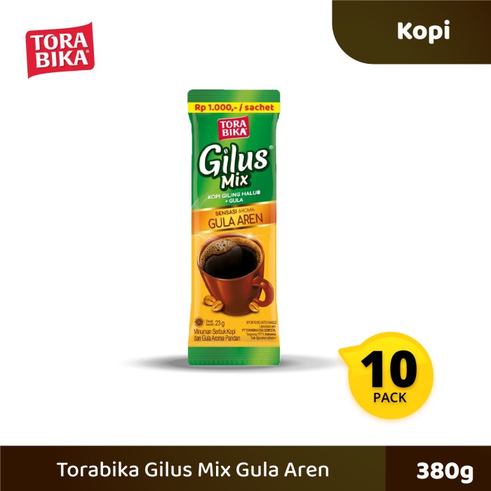 

H2J0U12J1U Torabika Gilus Mix Gula Aren 10 Sachets @23 Gr Hyh01Yjj