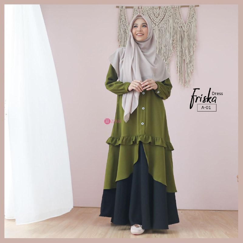 FRISKA DRESS || Gamis Syari Original By Zizara
