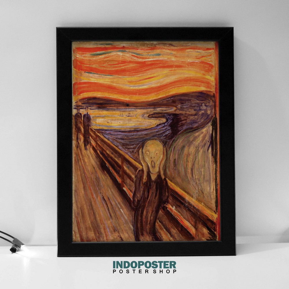 Poster Lukisan Terkenal Klasik Edvard Munch The Scream 50x40cm