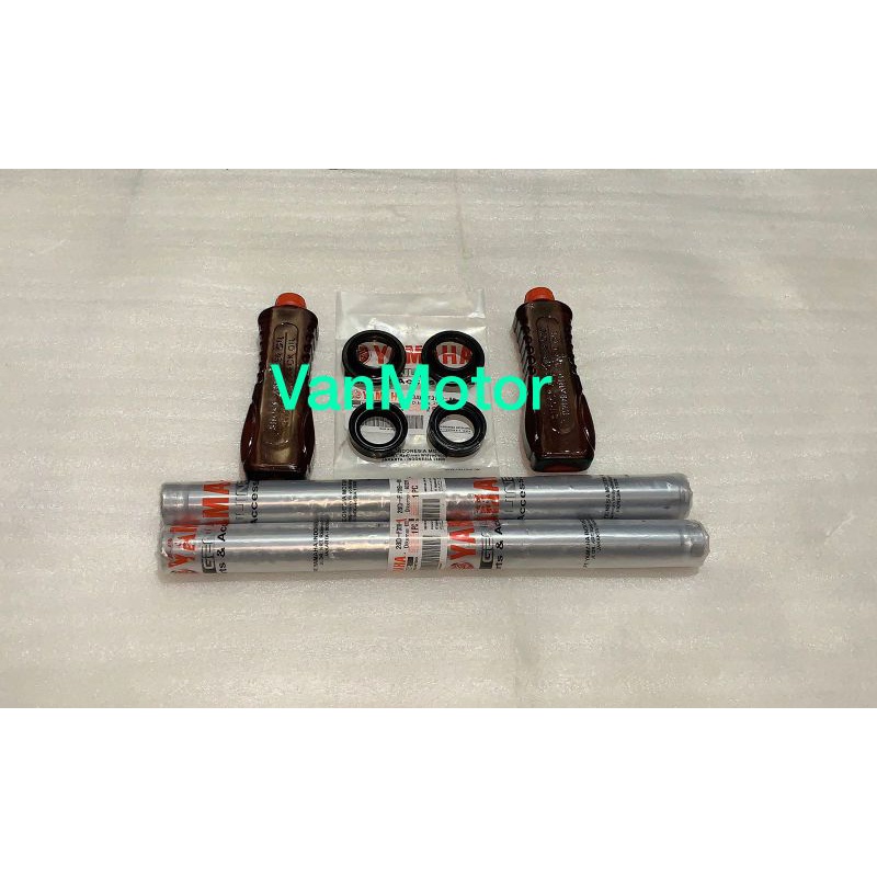 PAKET AS SHOCK SOK DEPAN MIO NEW MIO SMILE MIO SOUL FINO KARBU 28D KLIP YAMAHA 1set 2pc as shock klip 2pc seal shock 2pc oil shock 2pc seal abu