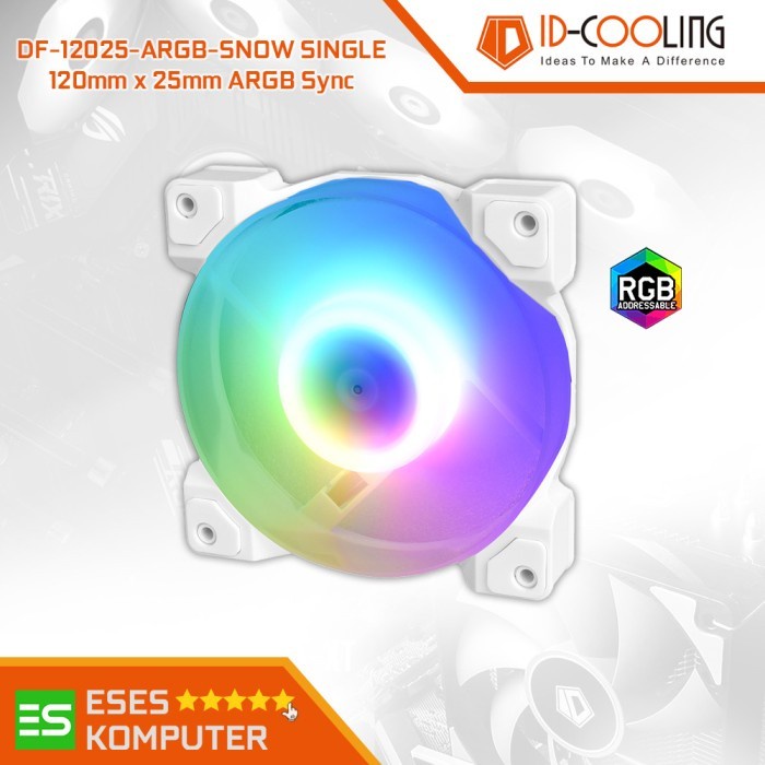 Fan ID-COOLING DF-12025-ARGB-SNOW SINGLE |120mm 12CM PWM ARGB Sync