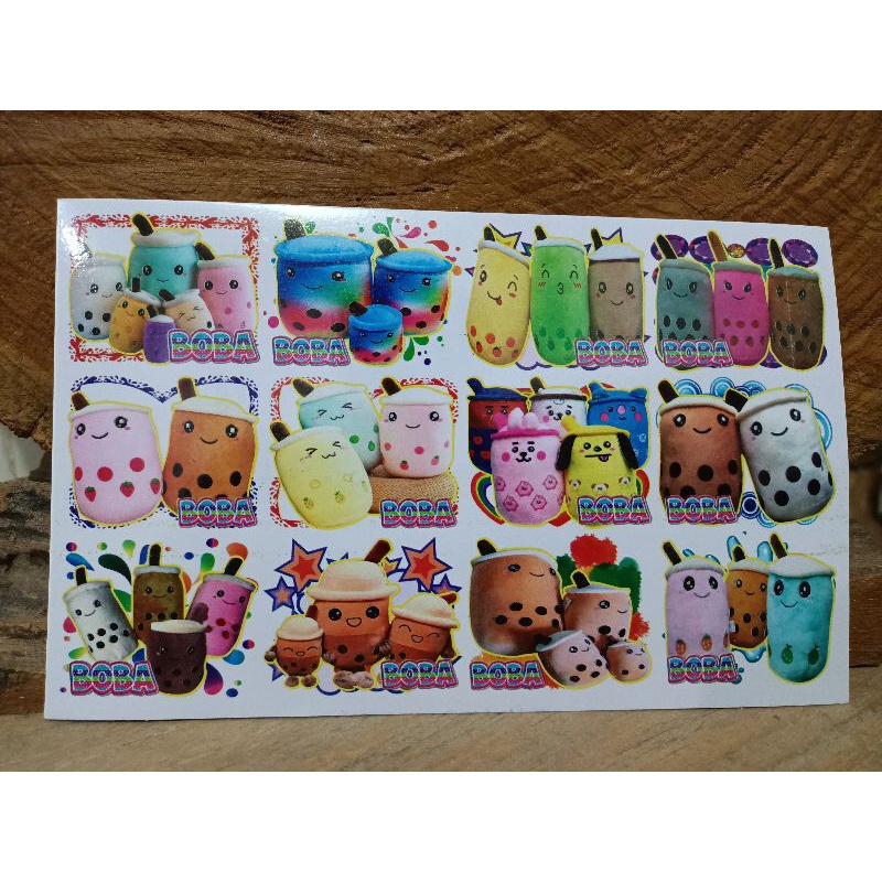 

sticker boba lucu 12 gambar uk 20x13