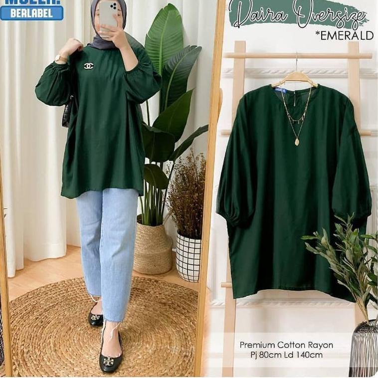 Grosir Gamis Fashion | Baju Atasan Wanita Jumbo Daira Oversize Blouse LD 140 Fashion Muslim Jumbo Ke