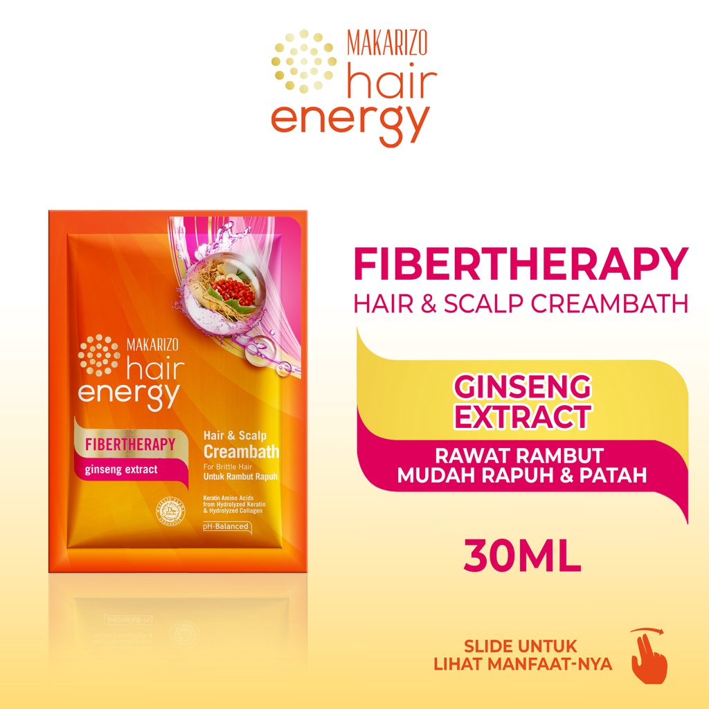 Makarizo Hair Energy Fibertherapy Hair & Scalp Creambath Ginseng 30 mL