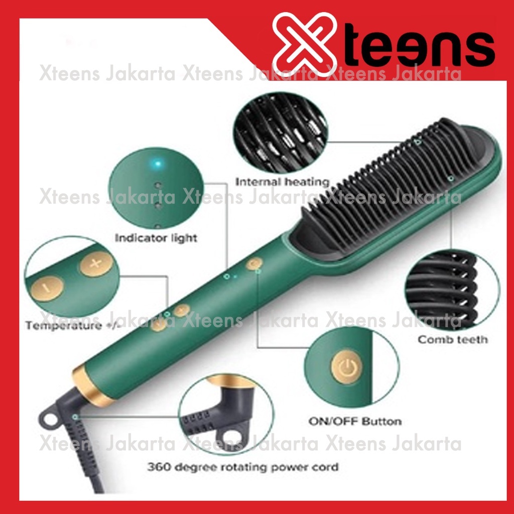 (BISA COD) catokan rambut 2 in 1 Pelurus Rambut sisir listrik Sisir Catokan Pelurus Rambut (rambut lurus dan keriting) 2 in 1 tidak menyakiti rambut straightening Combs