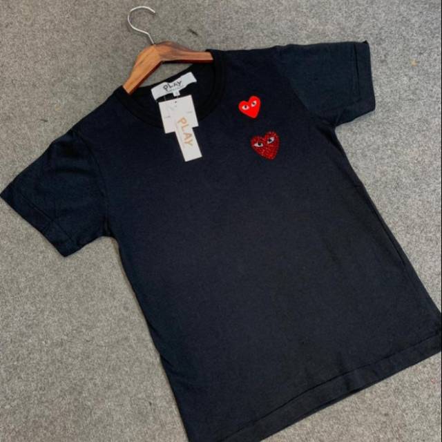 Tshirt kaos PLAY CDG double logo bordir terlaris