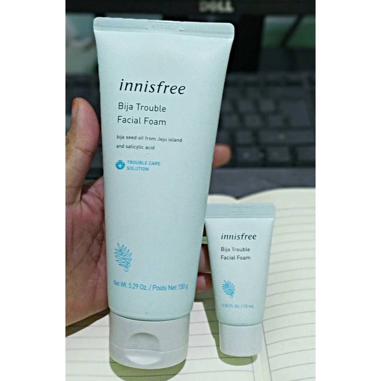 (BPOM) Innisfree Bija Trouble Facial Foam - Pencuci Wajah Untuk Kulit Bermasalah dan Sensitif - Ukuran Besar 150 ml / Kecil Sampel 15 ml - Facial Wash Sabun Cuci Muka Sabun Pembersih Pencuci Wajah Foam Cleanser Pemcuci Innisfre Inisfree Inisfre