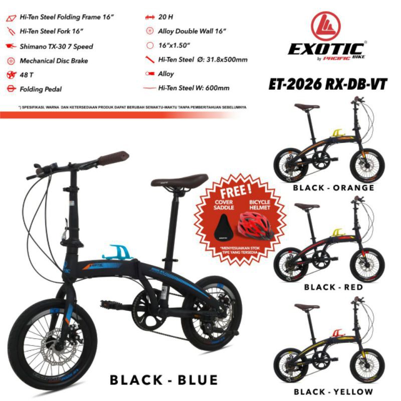 Sepeda lipat 16 Inch Exotic 2026 Rx Db Vt