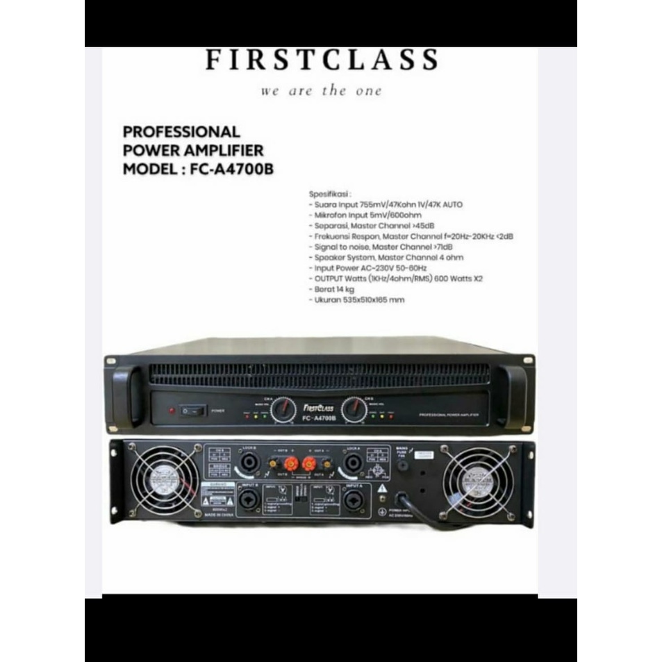 POWER AMPLIFIER FIRSTCLASS FC A4700 POWER AMPLI FIRSTCLASS A 4700