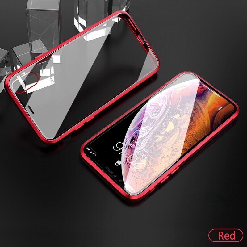 Magnetic Glass Case Untuk iPhone 7 6s 8 XS XR X MAX 8+ 7+ 6 Plus Kualitas Tinggi Magnetic Casing Back iphone 11 Cover