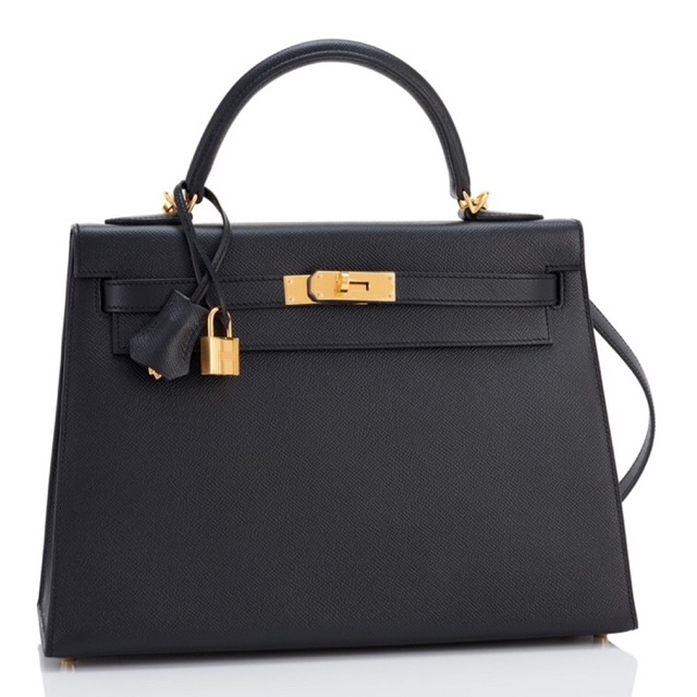 PRELOVED Hermes Kelly Bag 32cm Black Epsom Gold Hardware