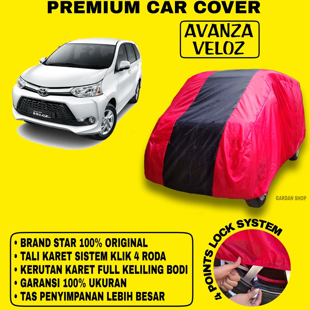 Body Cover AVANZA VELOZ MERAH HITAM Penutup Bodi Mobil Avanza Veloz Waterproof PREMIUM