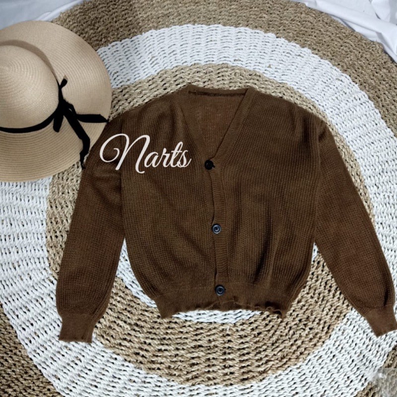 Olivia Cardy Crop / Eireen Crop Cardy / REAL PICT !!!-Brown