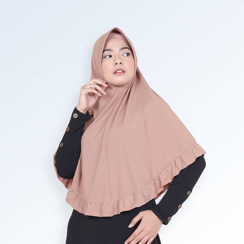 Hijab Instant Jilbab Bergo Khimar Rampel Bergo Polos Bergo Menutup Dada Jilbab Rumah dan Pergi Kureitaj SOFT PED