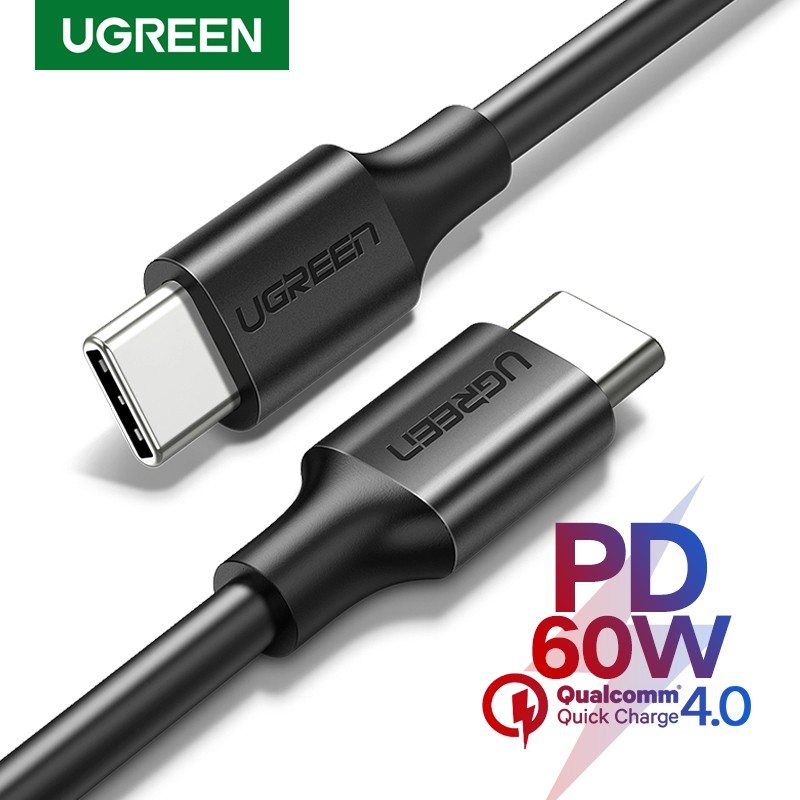 【Stok Produk di Indonesia】Kabel Data Cable USB C to Type-C Desain Ugreen 60W untuk Samsung Macbook Xiaomi