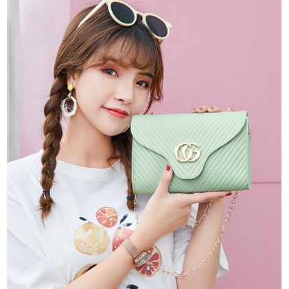 CYS Tas Selempang Wanita Tali Rantai Stylish ala Korea Model Kekinian / Tas Korea Fashion Import Berkualitas T136