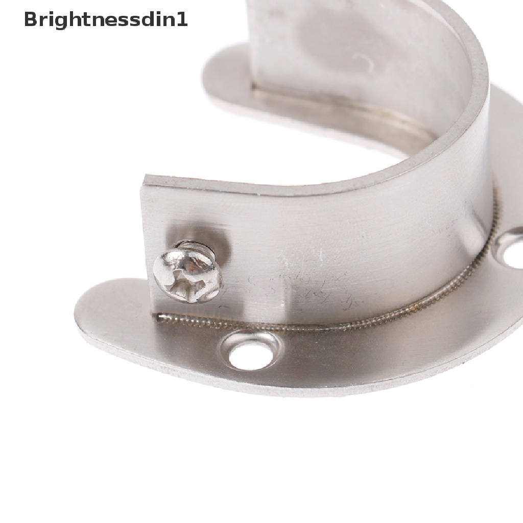 (Brightnessdin1) Holder / Dudukan Batang Flens 19 / 22 / 25 / 32mm Bahan Stainless Steel Untuk Lemari Pakaian