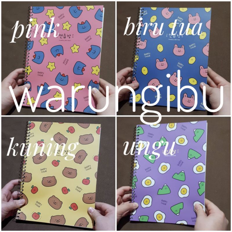 

Happy Colour Blank Spiral Sketch Noteook Plain Buku Tulis Gambar Pola Halaman Kosong
