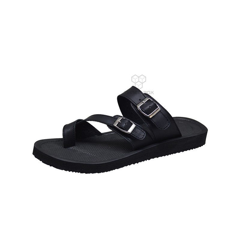 Sandal Jumbo Pria - Sendal Jepit Kekinian Empuk Ringan Musca Kulit Hitam Big Size 45 46 47 48 49 Original