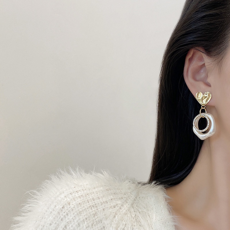 Shuling S925 silver needle New Fashion Metal Circle Earrings Irregular Ear Jewelry