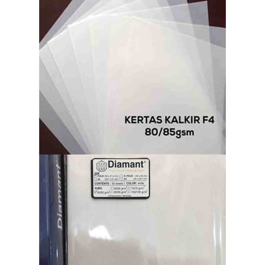 

Kertas Kalkir A4 / F4 Folio - 80/85 grm Tracing Paper