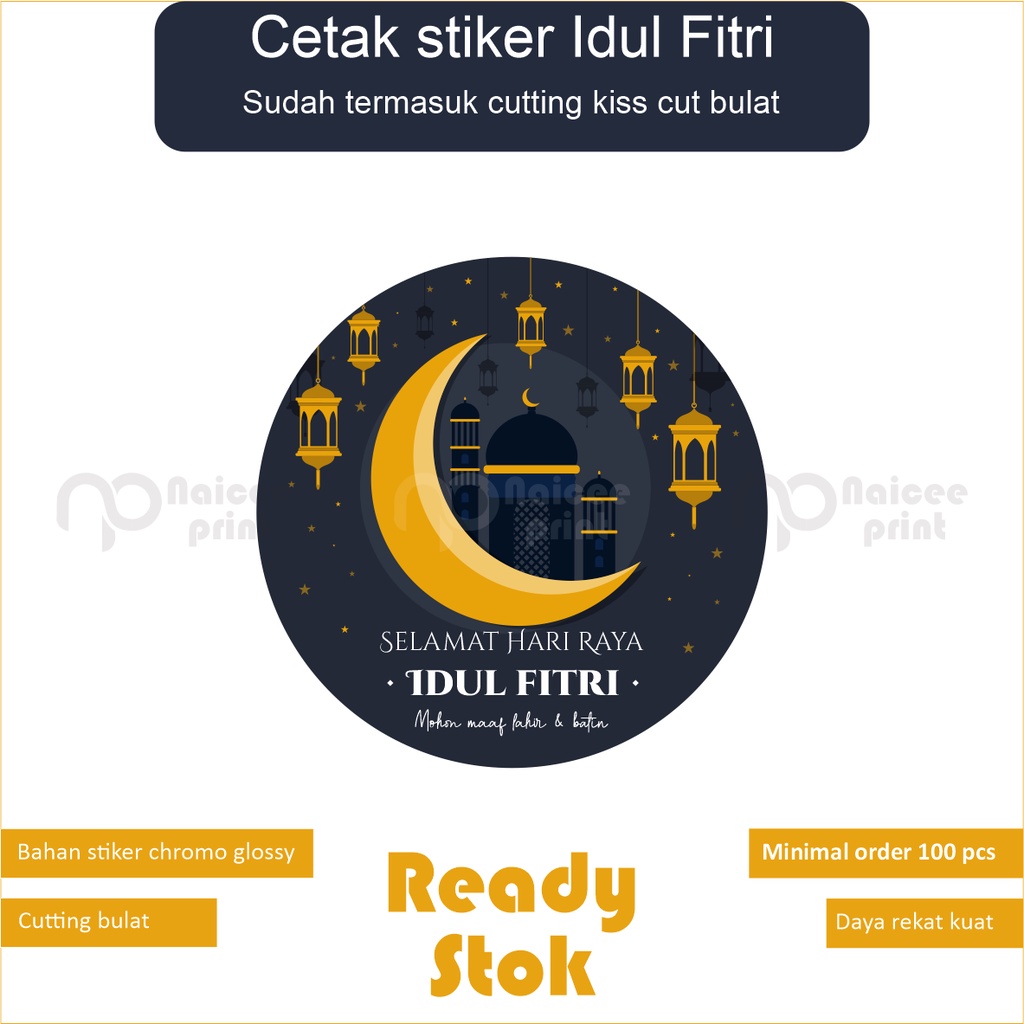 

cetak sticker print stiker stiker idul fitri chromo print and cut Label makanan Label Logo murah