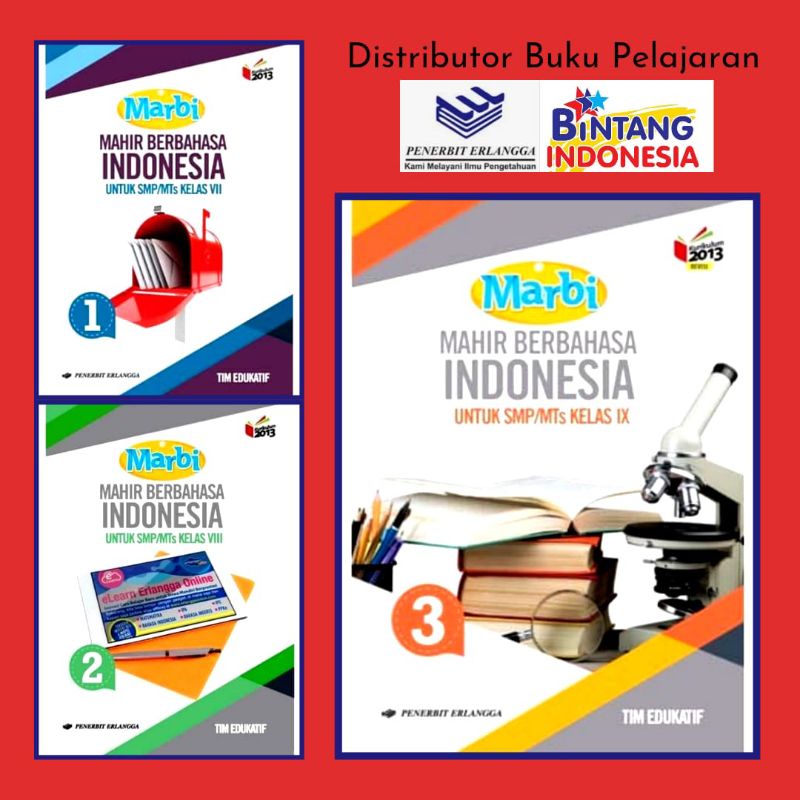 Buku Pelajaran Marbi Mahir Berbahasa Indonesia Kelas 1,2,3 SMP/MTs Kurikulum 2013 Revisi