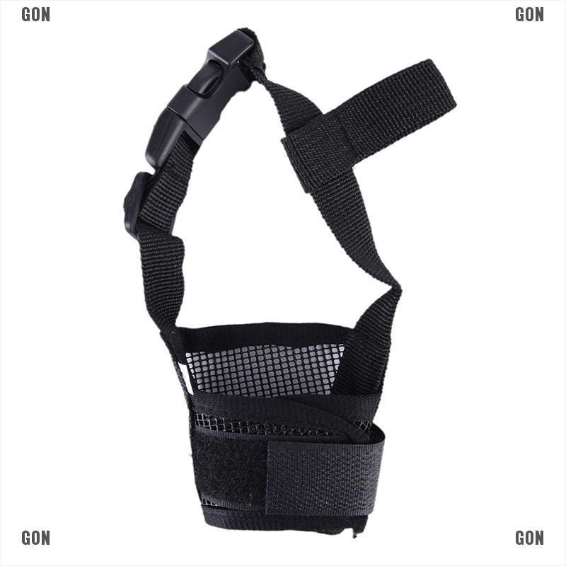 Muzzle / Brongsong Penutup Mulut Anjing Bahan Nilon Adjustable Anti Gigit / Gonggong Ukuran S-XL