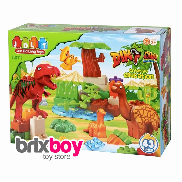 Mainan Block Duplo Anak Dinosaur Valley - 43pcs JDLT 5071