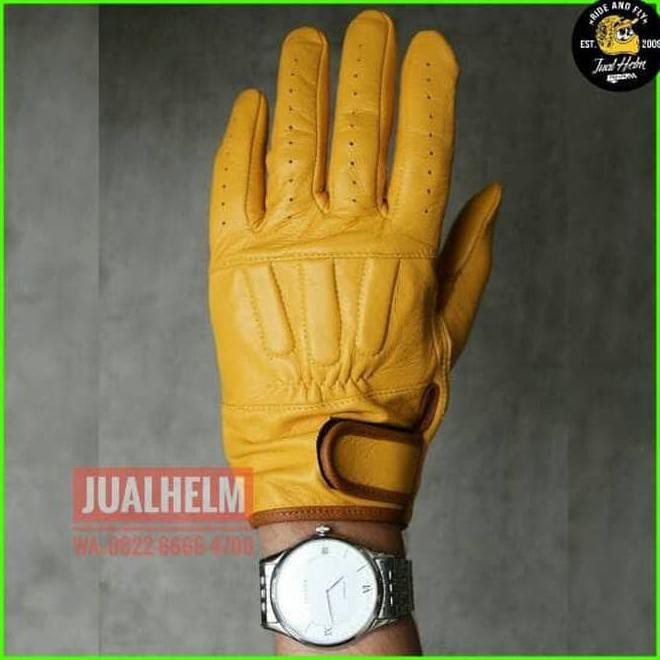 Sarung Tangan Motor/Sarung Tangan Kulit/Caba Rider Kuning