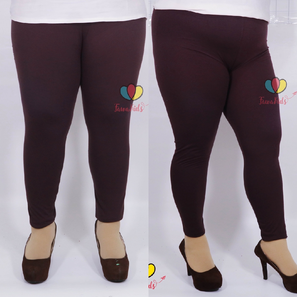 ( SUPER JUMBO ) Legging Wanita Kaos Polos / Celana Polos Panjang Leging Dewasa Big Size Dalaman Adem