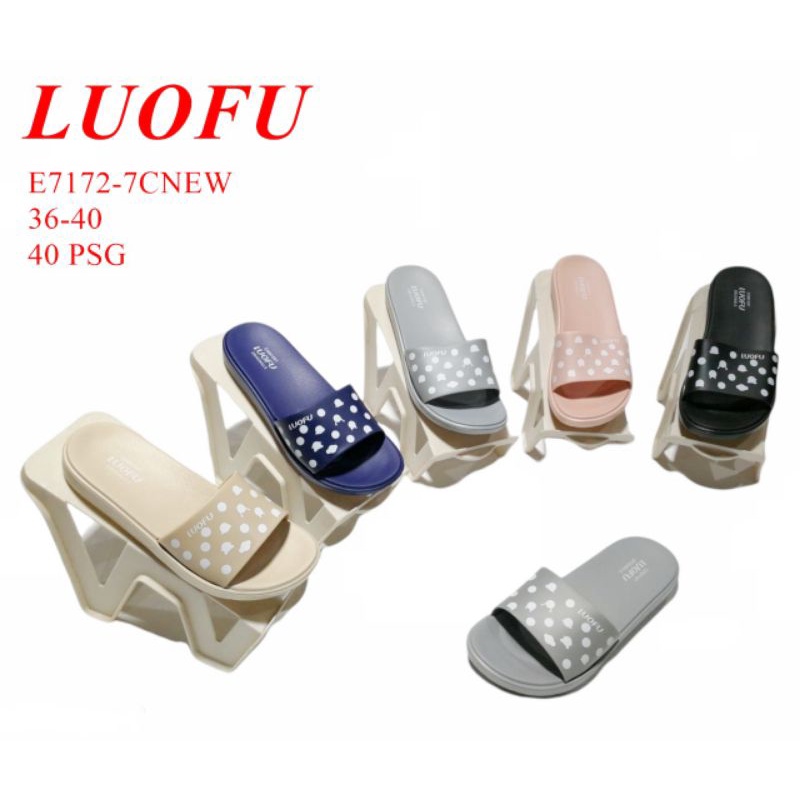 Sandal karet wanita Luofu  sandal jelly Slop terbaru E 7172