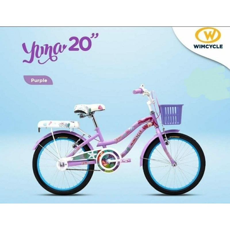 Sepeda Anak Wimcycle Yuna 20 Inch - Purple (6-8Tahun)