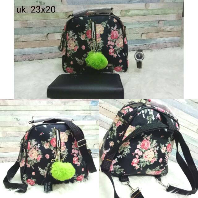 Tas paket 3in1 shaby pompom