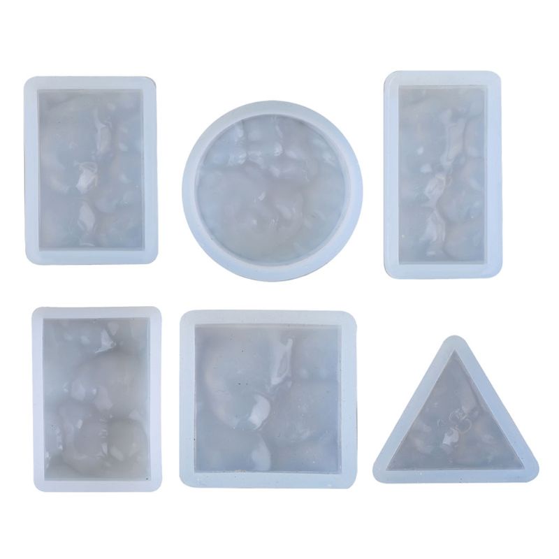 SIY  6Pcs Sea Wave Style Resin Molds Epoxy Resin Water Ripple Pendant Silicone Molds Resin Casting Molds Jewelry Making Tools