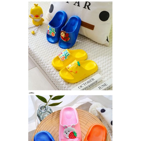 Sandal Slop Anak Karakter Kartun Fruit Animal Import S2